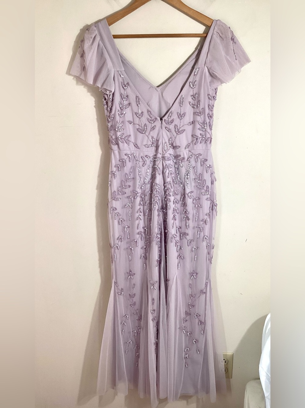 Marina Lavender Beaded Godet Gown Size M/L - Picture 15 of 15